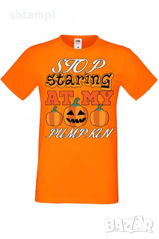 Мъжка тениска Stop Staring At My Pumpkin 3,Halloween,Хелоуин,Празник,Забавление,Изненада,Обичаи,, снимка 9 - Тениски - 38130842