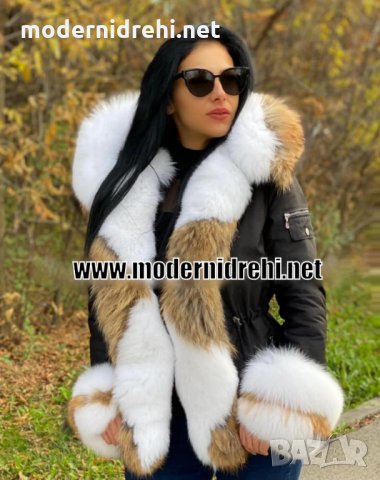 Дамско луксозно палто парка с лисица код 87, снимка 1 - Палта, манта - 34521287