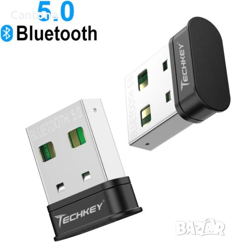 Techkey ® Bluetooth USB адаптер 5.0 USB донгъл, ниска консумация на енергия, снимка 5 - Други - 42535892