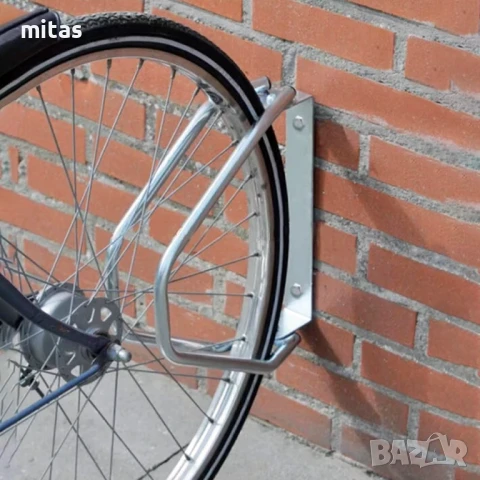 Стенна паркинг стойка за градски велосипед MARTAR Стоманена, Сребриста, снимка 9 - Аксесоари за велосипеди - 51321255