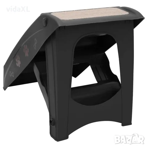 vidaXL Сгъваеми стълби за кучета, черни, 62x40x49,5 см, снимка 5 - За кучета - 56146254