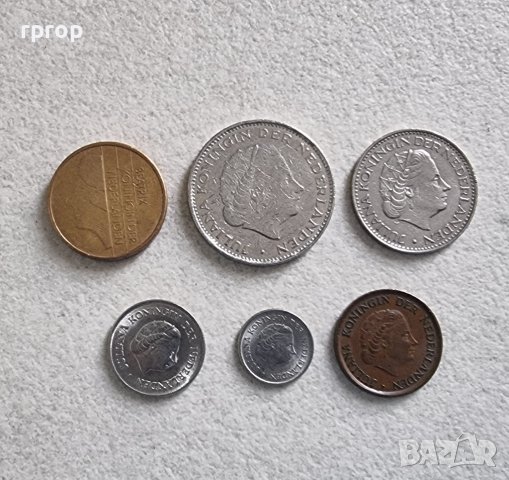 Монети. Холандия. Холандски 5, 10 , 25 цента , 1, 2  и 5  гулдена.  6 бр, снимка 6 - Нумизматика и бонистика - 42617926