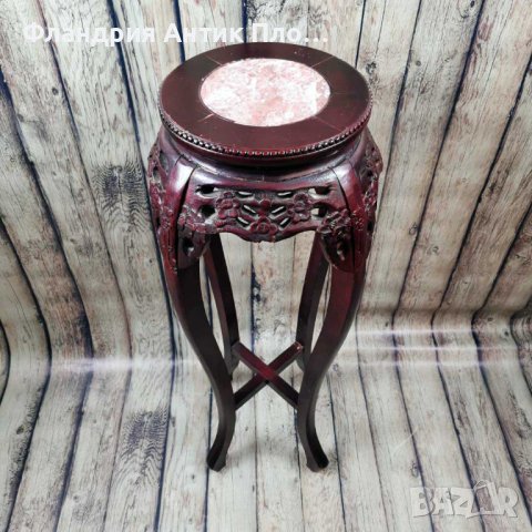 Висока масичка-пиедестал с розов мрамор , снимка 3 - Маси - 42893254