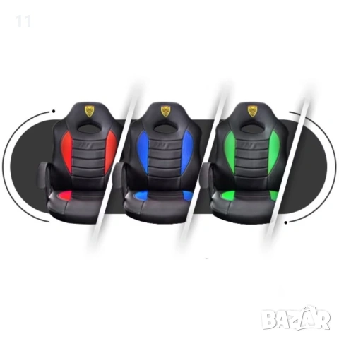 Детски геймърски офис стол – Спортен дизайн, ергономичен и регулируем, снимка 4 - Столове - 53375688