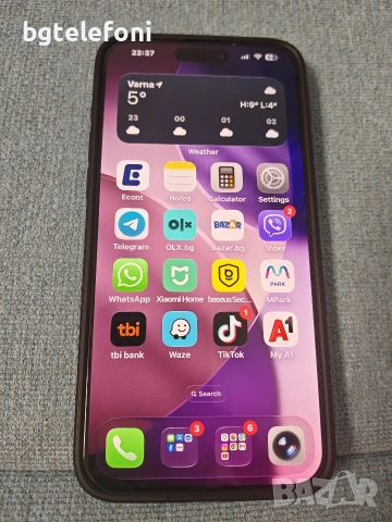 iPhone 15 Pro Max 256GB natural titanium, неразличим от нов,без драскотина,78% батерия