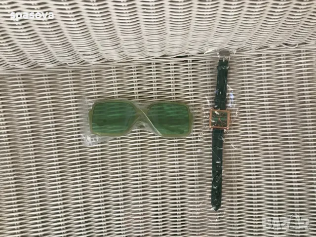 Слънчеви очила и часовник в зелен нюанс нови, снимка 3 - Други - 50110780