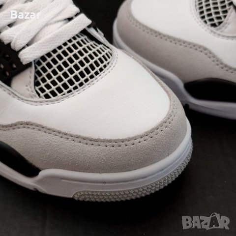 Нови Оригинални Обувки Nike Air Jordan Retro 4 Military White Black Бели Маратонки Кецове Размер 42 , снимка 4 - Кецове - 39713455