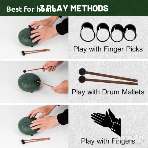 6-инчов (15 см) стоманен барабан с език - 8 ноти, настроен в до мажор, снимка 9 - Ударни инструменти - 53877542