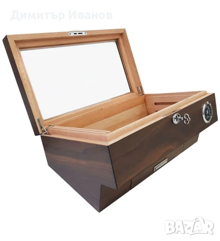 Кедров хумидор с модерен дизайн за до 50 пури, снимка 3 - Други - 50979706