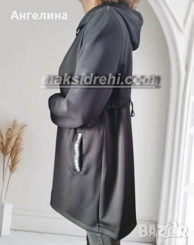 Дамски суитчър макси от неопрен и издължена задна част., снимка 2 - Якета - 51880650