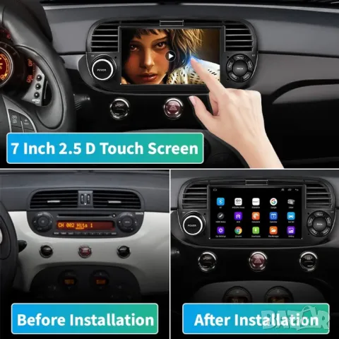 Мултимедия, Двоен дин, за FIAT 500, Андроид, навигация, 2 Дин, плеър, с Android, Фиат 500, 2 DIN, снимка 6 - Аксесоари и консумативи - 48773058