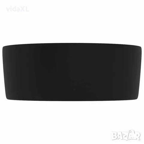 vidaXL Луксозна кръгла мивка, матово черна, 40x15 см, керамика, снимка 4 - Мивки - 56146119