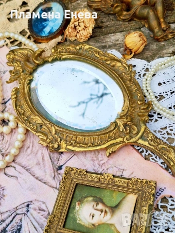 Старо бронзово огледало , снимка 3 - Други ценни предмети - 53173233