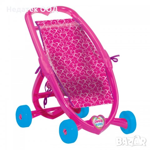 Количка за кукли, 52 см, розова