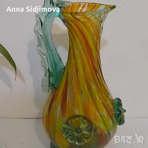 Кристална кана Мурано, снимка 4 - Кани - 53346083