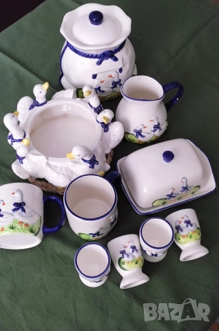 Порцеланов комплект от 11 части с декор "Патки", снимка 5 - Сервизи - 52232322
