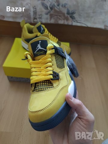 Nike Air Jordan Retro 4 Yellow Lightning Кецове Обувки Маратонки Нови Дамски Размер 39 Номер , снимка 6 - Кецове - 38604246