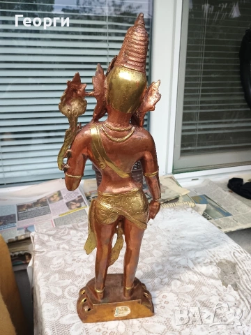 Голяма бронзова Тара,статуетка-43 см., снимка 6 - Колекции - 54254899