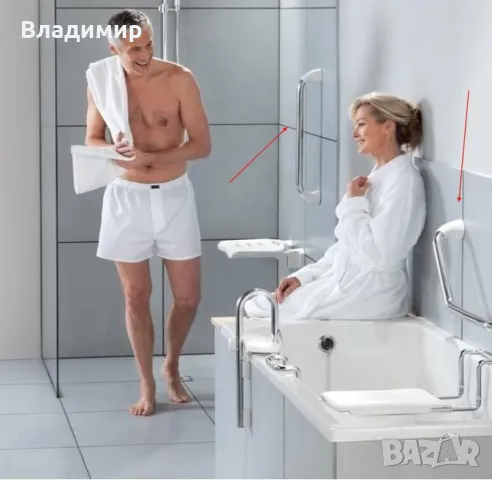 Помощна дръжка/опора за баня - монтаж до душ или вана., снимка 5 - Други стоки за дома - 48593029