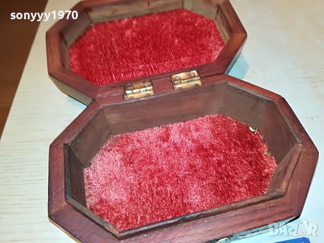 КУТИЯ ОТ ЕКЗОТИНО ДЪРВО С ЗЛАТНИ СЛОНЧЕТА 0403231849, снимка 4 - Антикварни и старинни предмети - 39885381