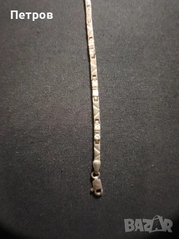 сребърна гривна с камъни, снимка 3 - Гривни - 52996762