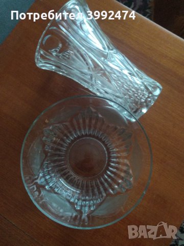 Комплект от ваза и купа от 70-те +подарък , снимка 1 - Вази - 44291383