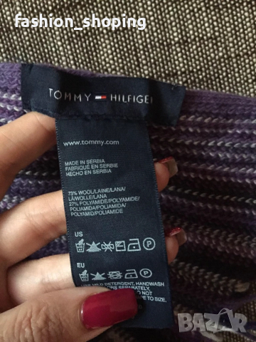 Зимен шал вълна Tommy Hilfiger, снимка 5 - Шалове - 52048369