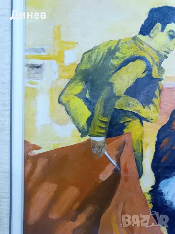 Оригинална картина "Корида" (1962 г.) – масло върху платно, K.H. Henseleit | 59x72 см, снимка 3 - Картини - 55881230