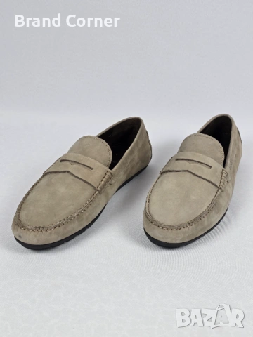 Оригинални мъжки мокасини JOOP! – Естествен велур, Цвят Таупе (Бежово/Сиво)