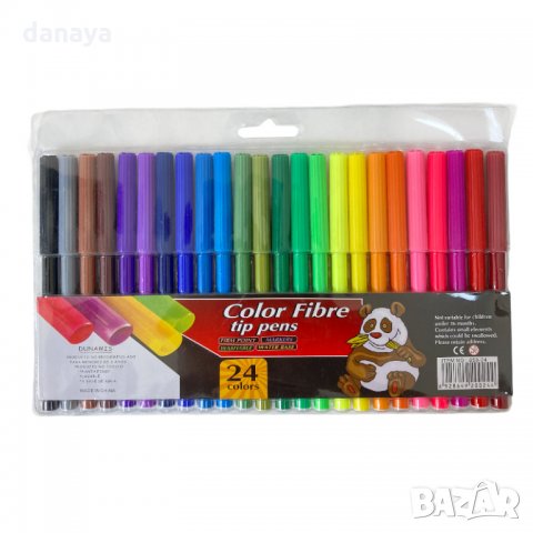 2431 Комплект флумастери, 24 цвята, снимка 2 - Ученически пособия, канцеларски материали - 34241572