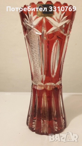 Прекрасна цветна кристална ваза. , снимка 1