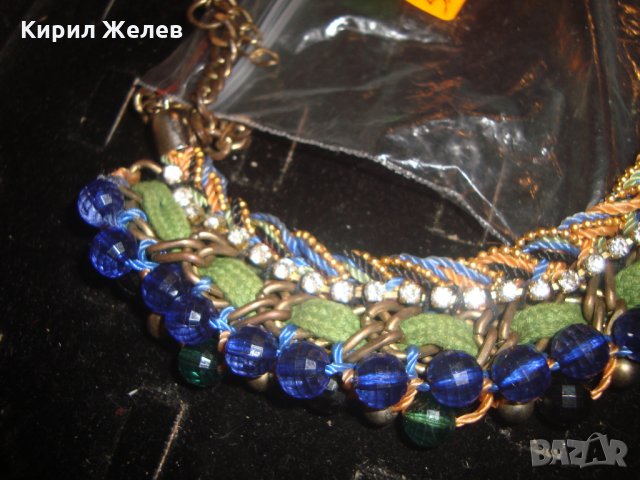 БЕРБЕРСКА ТРАДИЦИОННА ОГЪРЛИЦА с ЛАЗУРИТ КРИСТАЛИ и ЦИРКОН РЪЧНА ИЗРАБОТКА УНИКАЛНО ЕТНО-БИЖУ 12300, снимка 14 - Колиета, медальони, синджири - 30625297