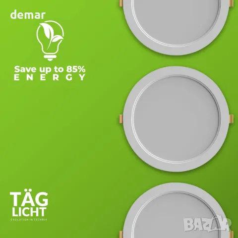 TAG LICHT LED прожектори за вграждане в таван 2 броя, 6W кръгли, IP54, 3000K, 4000K, 6000K, снимка 6 - Лед осветление - 49115612