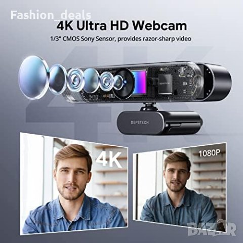 Нова DEPSTECH DW50 Pro 4K Уебкамера със Sony Сензор за лаптоп компютър, снимка 8 - Чанти, стативи, аксесоари - 42748219