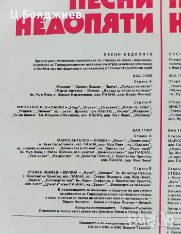 Грамофонна плоча - Песни недопяти, снимка 4 - Грамофонни плочи - 56245203