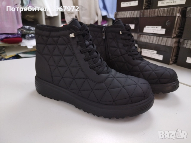 Дамски боти с цип и ластични връзки, снимка 1