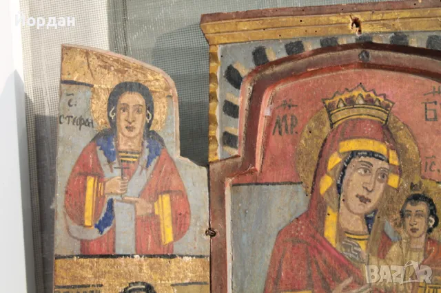 Българска икона триптих, снимка 12 - Икони - 47902956