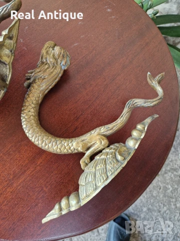 Чифт Уникални антикварни английски бронзови държачи за завеси от 19 век , снимка 6 - Антикварни и старинни предмети - 50605375