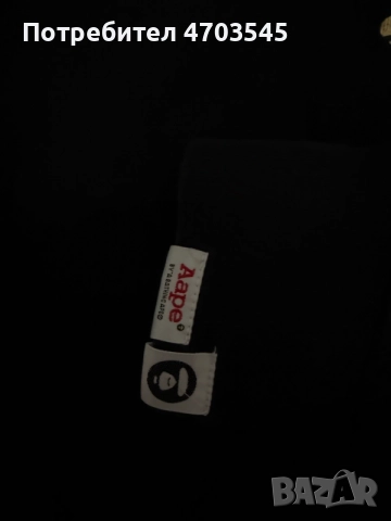 BAPE GOLD FOIL APE FACE LOGO TEE BLACK, снимка 3 - Блузи - 56213987