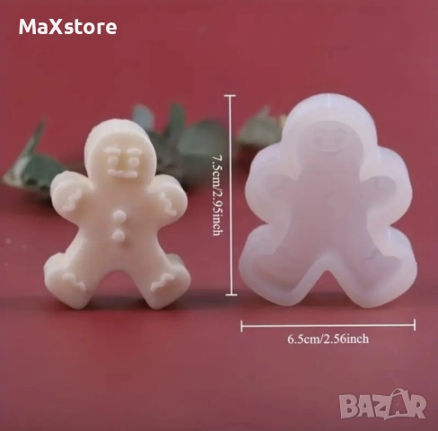 Елен елха джинджифилово човече Дълбок силиконов молд , снимка 5 - Форми - 51960018