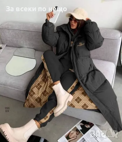 Дамско черно дълго зимно яке Burberry Код A283