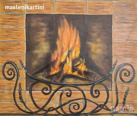 КАМИНА маслена картина , снимка 2 - Картини - 39704160