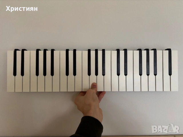 Дървена закачалка за дрехи за стена стил пиано-клавиши