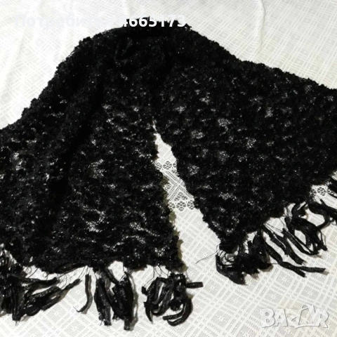 Дамски черен Шал /Наметало , снимка 7 - Шалове - 53025321
