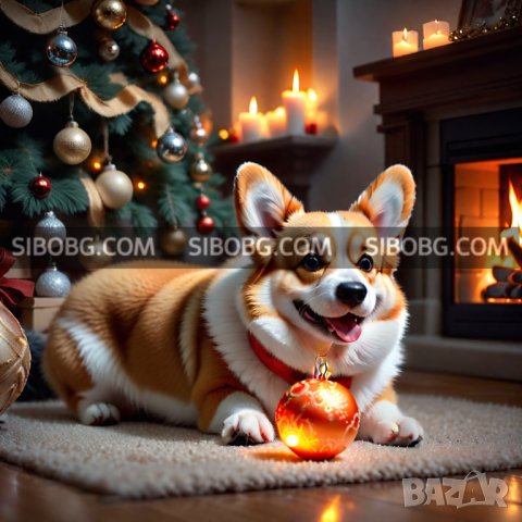 "НОВОГОДИШНО КОРГИ" -  диамантен гоблен     3392, снимка 1