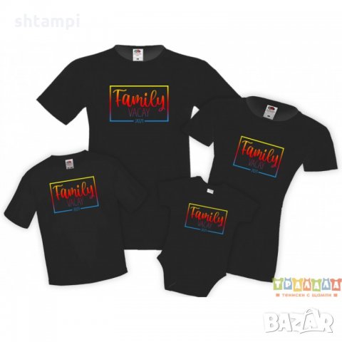 Семеен комплект тениски Family Vacation 2 Vacay 2021, снимка 2 - Тениски - 34276664