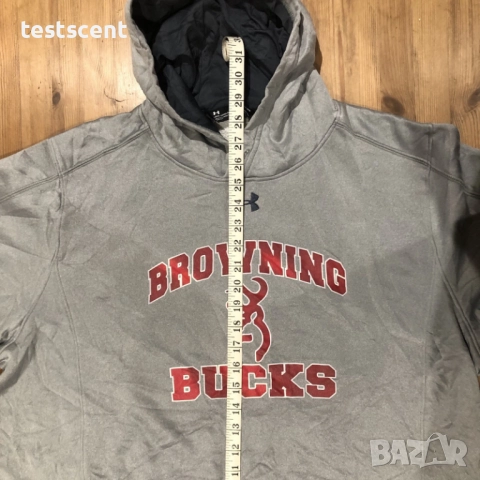 Мъжки спортен пуловер/суичър Under Armour Browning Bucks XL XLarge Grey сив лъскав, снимка 5 - Суичъри - 52967733