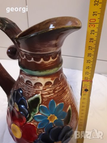 Немска релефна керамична ваза, снимка 5 - Колекции - 31399451