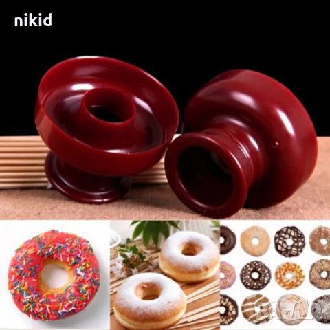 3D кръг с дупка пластмасов резец форма за поничка понички сладки фондан тесто, снимка 4 - Форми - 31894051