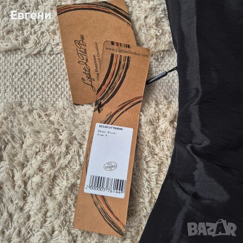 НОВА официална черна рокля с 3D рози и волани – ефектен модел с едно рамо, снимка 6 - Рокли - 54211464